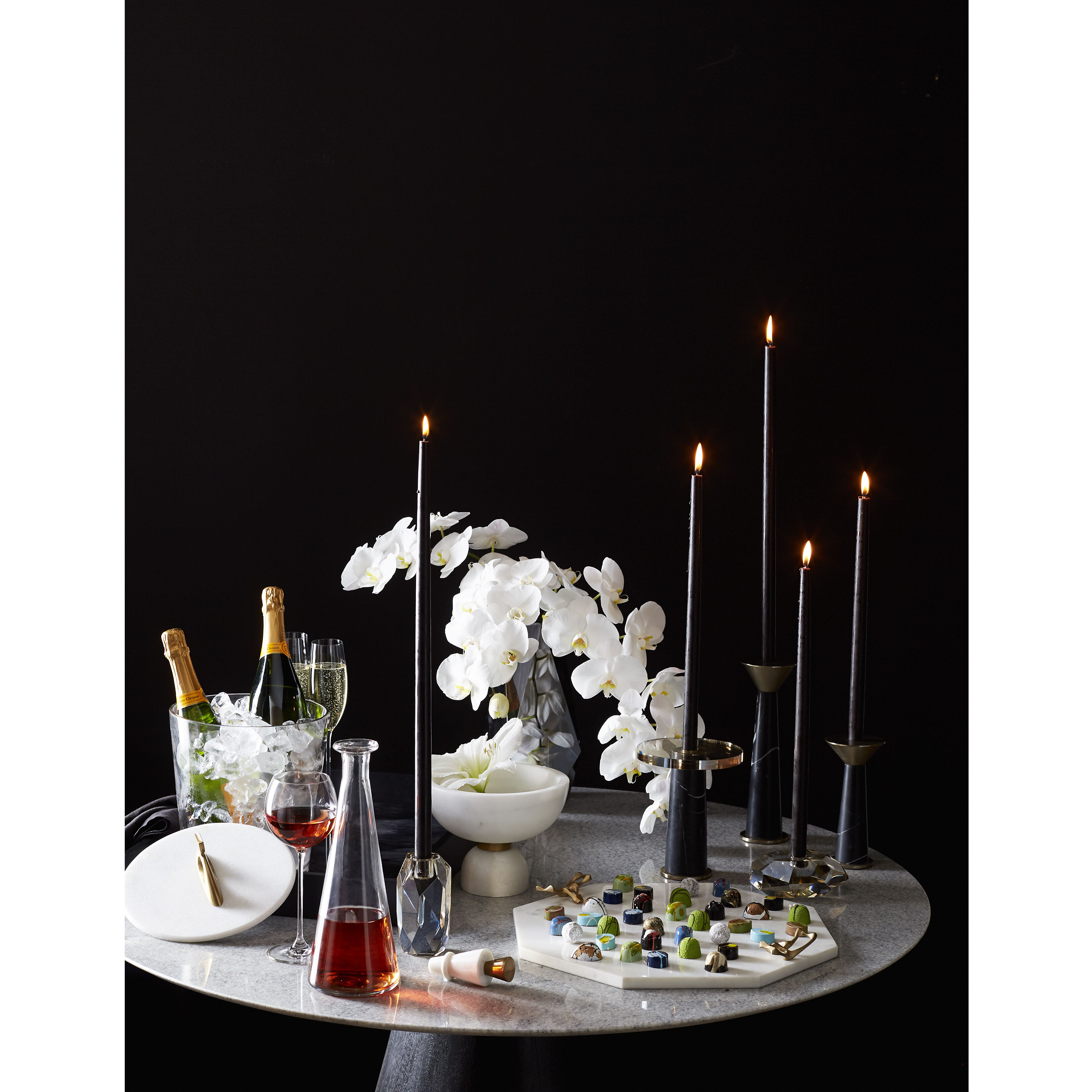 Violet 8 X 5 inch Candleholders, Set of 3